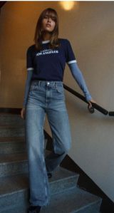 ZARA Full Length High Rise Wide Leg Jeans Photo 0