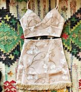 Hazel Boutique Nude Mesh Two-Piece Set Photo 0