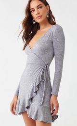 Forever 21 surplice wrap dress size L juniors Photo 0