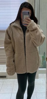 Brandy Melville Teddy / Sherpa Jacket Tan - $32 (41% Off Retail