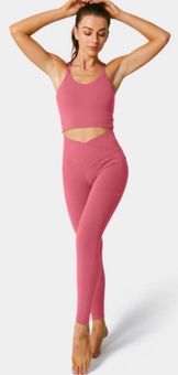 Halara Crossover Pocket Plain Leggings Pink - $40 (55% Off Retail