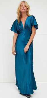 Free People Beatrice Maxi Dress Blue Size 4 140 44 Off Retail