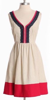 Anthropologie Knitted Dove Ric Rac Linen Dress Pink 35 64 Off Retail From Resell