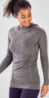 Fabletics kathie seamless long sleeve pullover grey hoodie, Sz large Gray -  $25 - From Ghadeer