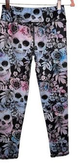 Evolution and creation Skull and Floral Print Crop Leggings SZ Medium - $25  - From Jessica