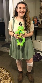 HOT TOPIC Over The Garden Wall Greg Dress Plus Size shirt and skirt overall  set