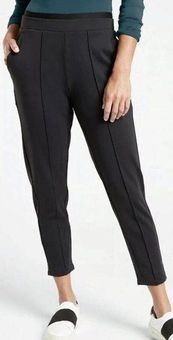 Athleta Venice Black Pintuck High Rise Cropped Pants Women's Size