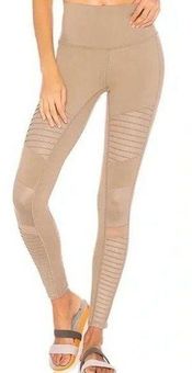 High Waist Moto Legging in Gravel/Gravel Glossy - ALO Yoga