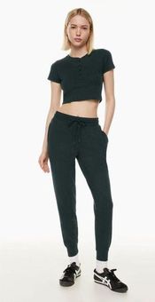 Aritzia Sunday Best Black Baby Waffle Knit Jogger Pants S - $32 - From Lily