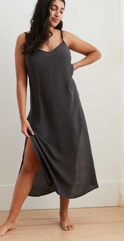 MIDI SLIP DRESS - Gray