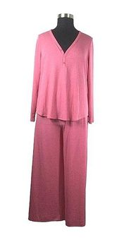 Athleta Wind Down Sleep Waffle Knit Pajama Set in Pink Plus Size