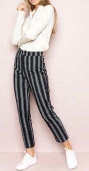 brandy melville black and white striped pants