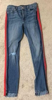 Express jeans hotsell red stripe