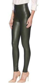 Commando Perfect Control Faux Leather Leggings In Pine