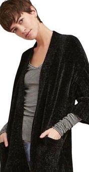 Anthropologie Moth Chenille Cardigan Open Front Sweater Pockets