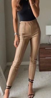 Zara, Pants & Jumpsuits, Zara Extra Long Faux Leather Leggings