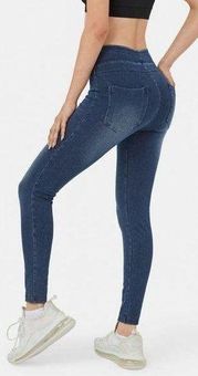 Halara NWT Magic Leggings SMALL Denim High Waist Ankle Casual Jeggings Blue  - $25 New With Tags - From Christine