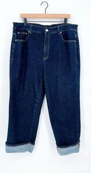 Stevie High Rise Cuffed Straight Leg Jeans - Vintage Indigo