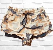 Activewear Women’s Size XS Sand Damask Athletic Running Shorts • Camo