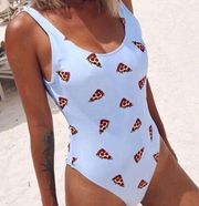 Pizza print one piece swimsuit