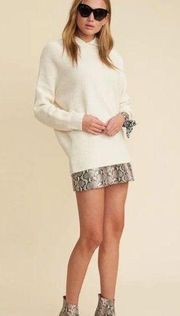 LPA Revolve 100% Leather Snakeskin Printed Mini Skirt
