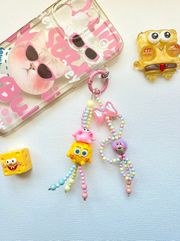 SpongeBob and Patrick beads  phonecharm keychain