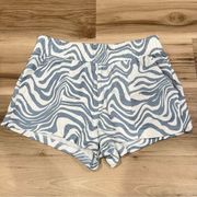 Tinseltown Zebra Blue and White Shorts Women’s Large