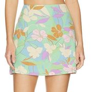 Revolve flower easy mini skirt in “freshly minted” size 12 floral