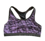 Champion Sports Bra Womens Medium Purple Black Round Neck Racerback Athletic