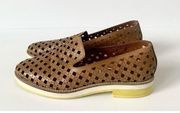 Aquatalia Women’s Tan Laser Cut Woven Loafers Size 7 Made in Italy MSRP $450