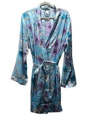 Floral Bright Sky Blue Robe