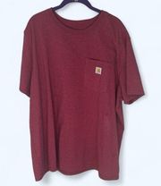 Carhartt red, distressed, loose fit pocket tee plus size 3X/ 24-26W