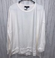 Womens Size M Lulus Choosing Chill Fleece Sweatshirt White NWT