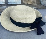 Scala beige straw hat with black ribbon