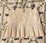 White/beige Cargo Pleated Skirt