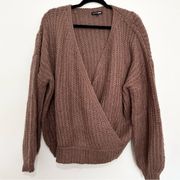 Fashion Nova  Surplice Knit Sweater size small