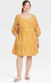 Women's Plus Size Balloon 3/4 Sleeve A-Line Dress - Ava & Viv size 4X