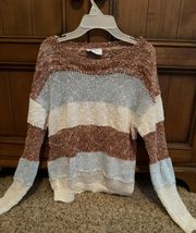 Brown Blue And White Sweater