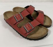 Red Burgundy Birkenstock double strap buckle Sandals great condition Sz 36