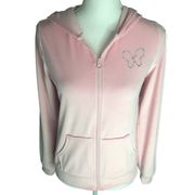 Faded Glory Pink Plush Full Zip Hooded Jacket