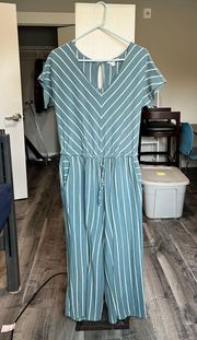 Medium Green Stripe Romper