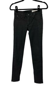 Rag & Bone Black Cotswald Skinny Zipper Ankle Jeans