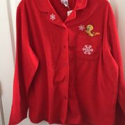 Ladies warner brothers fleece sleep top lrg