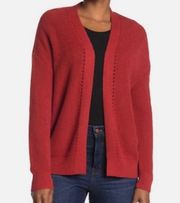 ABOUND Women's Long Stitch Flyaway Cardigan In Red Persimmon