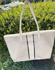 Tory Burch Gemini Link Authentic White Neutral Cream Tote Bag Preloved