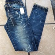 Remix by Rock Revival 26 cuffed straight leg fading whiskering detail jean nwt