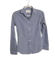 Kiel James Patrick Women's Scallop Oxford Shirt Blue Gingham Check Small KJP