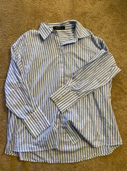 Oversized Blue/White Stripped dress shirt