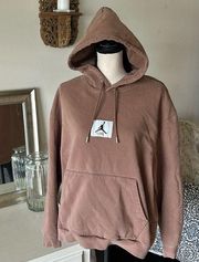 Jordan comfy 100% cotton light brown logo front hoodie unisex XL