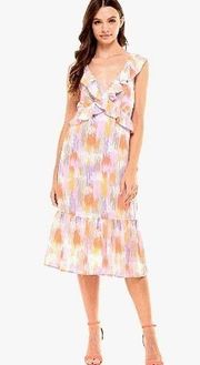 Collective Concepts Sleeveless Ruffled Pink Purple Dress Sz Lg NWT